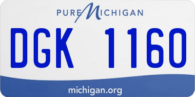 MI license plate DGK1160