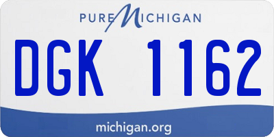 MI license plate DGK1162