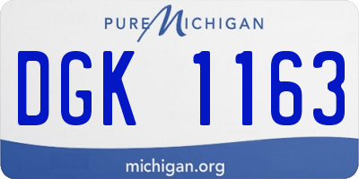 MI license plate DGK1163
