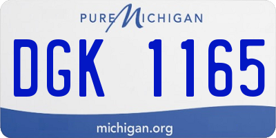MI license plate DGK1165
