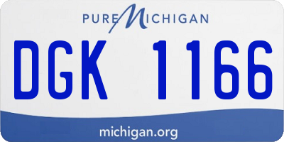 MI license plate DGK1166