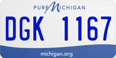 MI license plate DGK1167