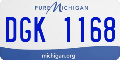 MI license plate DGK1168