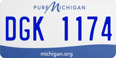 MI license plate DGK1174