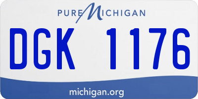 MI license plate DGK1176
