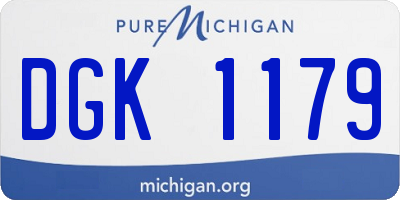 MI license plate DGK1179