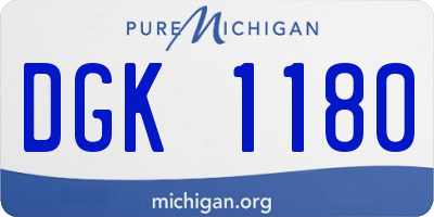 MI license plate DGK1180