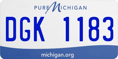 MI license plate DGK1183