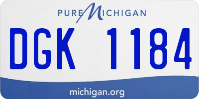 MI license plate DGK1184