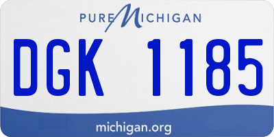 MI license plate DGK1185