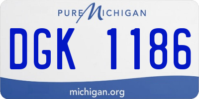 MI license plate DGK1186