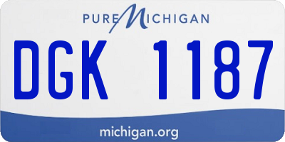 MI license plate DGK1187