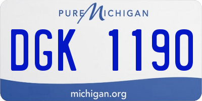 MI license plate DGK1190