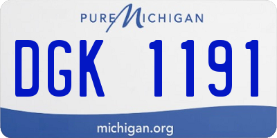 MI license plate DGK1191