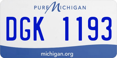 MI license plate DGK1193