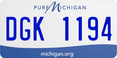 MI license plate DGK1194