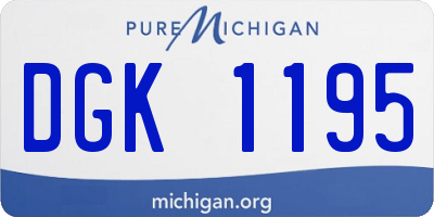 MI license plate DGK1195