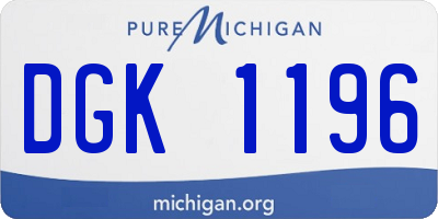 MI license plate DGK1196