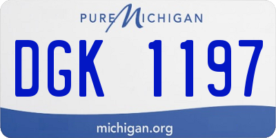 MI license plate DGK1197