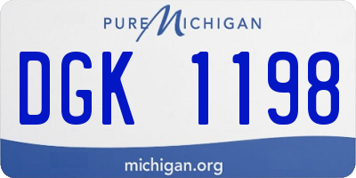 MI license plate DGK1198
