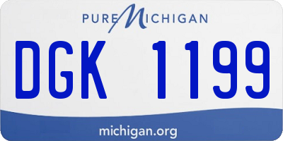 MI license plate DGK1199