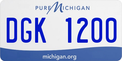 MI license plate DGK1200