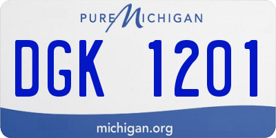 MI license plate DGK1201