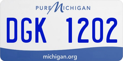 MI license plate DGK1202
