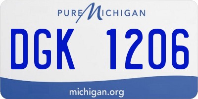 MI license plate DGK1206