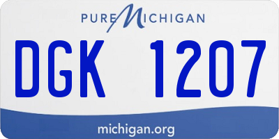 MI license plate DGK1207