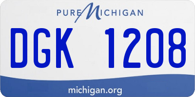 MI license plate DGK1208