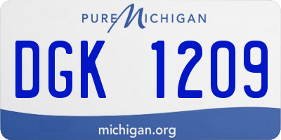 MI license plate DGK1209