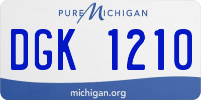 MI license plate DGK1210