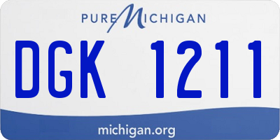 MI license plate DGK1211