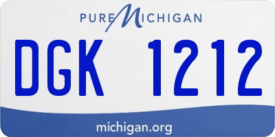 MI license plate DGK1212