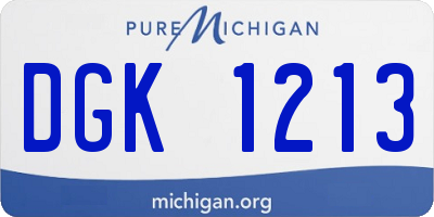 MI license plate DGK1213