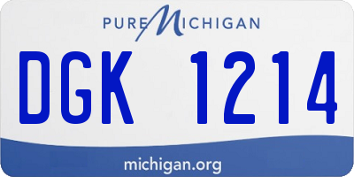 MI license plate DGK1214
