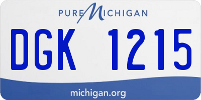 MI license plate DGK1215