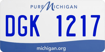 MI license plate DGK1217