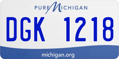MI license plate DGK1218