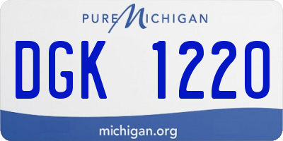 MI license plate DGK1220