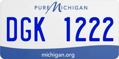 MI license plate DGK1222
