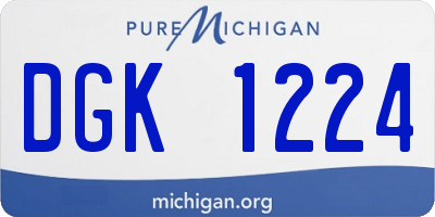 MI license plate DGK1224