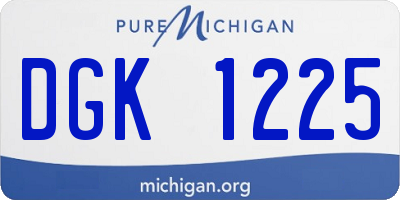 MI license plate DGK1225