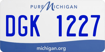 MI license plate DGK1227