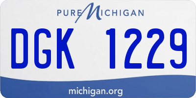 MI license plate DGK1229