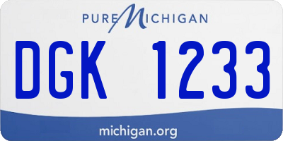 MI license plate DGK1233