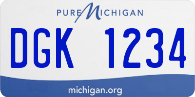 MI license plate DGK1234