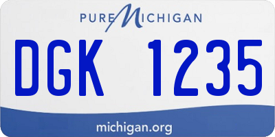 MI license plate DGK1235