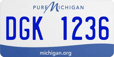 MI license plate DGK1236